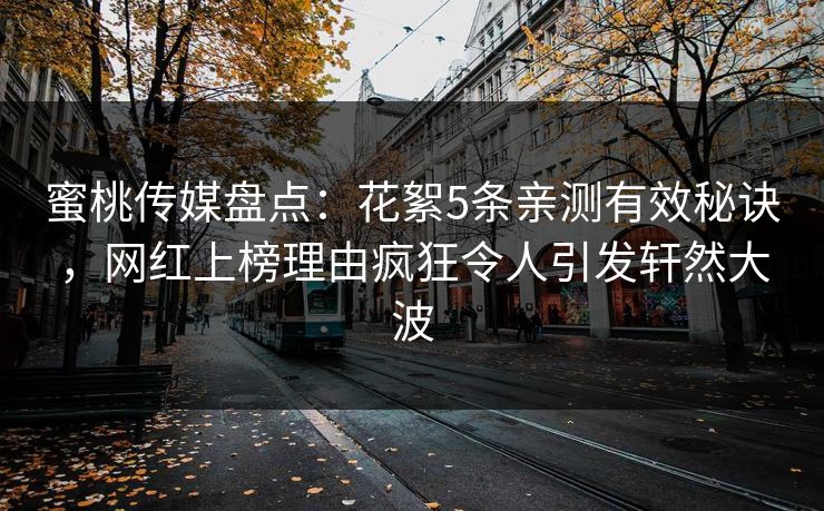 蜜桃传媒盘点：花絮5条亲测有效秘诀，网红上榜理由疯狂令人引发轩然大波